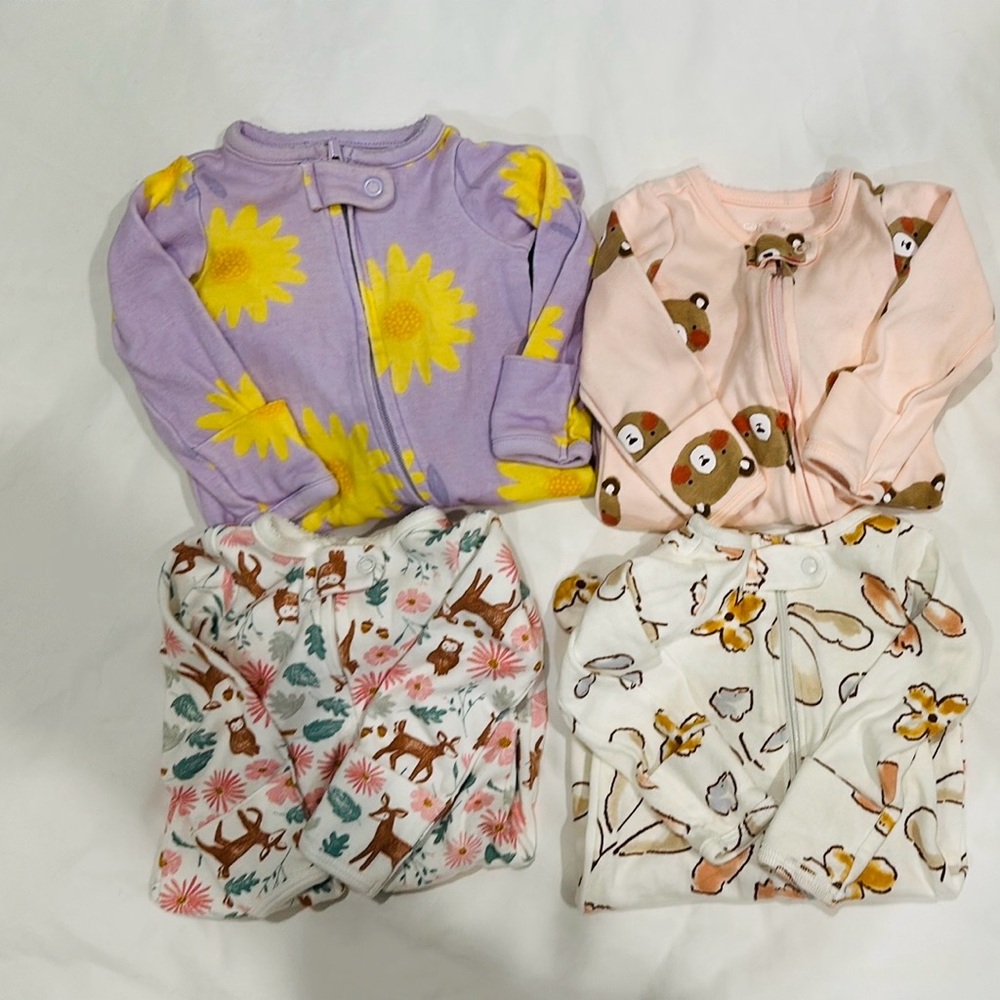 Five perfect condition size newborn Carters Sleepers!